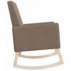 HAPPYSHOPPING Chaise à Bascule Taupe Tissu -Assise pour enfant Soldes 56684977 5