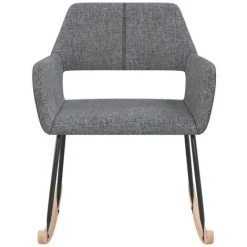HAPPYSHOPPING Chaise à Bascule Gris Clair Tissu -Assise pour enfant Soldes 56684983 3