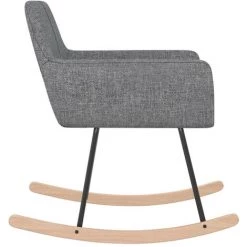 HAPPYSHOPPING Chaise à Bascule Gris Clair Tissu -Assise pour enfant Soldes 56684983 5