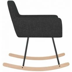 HAPPYSHOPPING Chaise à Bascule Noir Tissu -Assise pour enfant Soldes 56684999 5