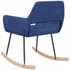 HAPPYSHOPPING Chaise à Bascule Bleu Tissu 10 HAPPYSHOPPING Chaise à Bascule Bleu Tissu -Assise pour enfant Soldes 56685021 4