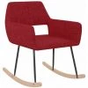 HAPPYSHOPPING Chaise à Bascule Rouge Bordeaux Tissu