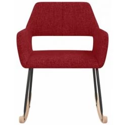HAPPYSHOPPING Chaise à Bascule Rouge Bordeaux Tissu -Assise pour enfant Soldes 56685037 3