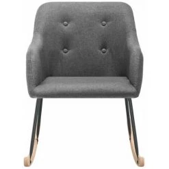 HAPPYSHOPPING Chaise à Bascule Gris Clair Tissu -Assise pour enfant Soldes 56685054 3