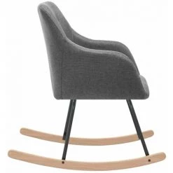 HAPPYSHOPPING Chaise à Bascule Gris Clair Tissu -Assise pour enfant Soldes 56685054 4