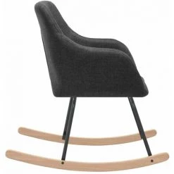 HAPPYSHOPPING Chaise à Bascule Gris Foncé Tissu 10 HAPPYSHOPPING Chaise à Bascule Gris Foncé Tissu -Assise pour enfant Soldes 56685063 4