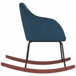 HAPPYSHOPPING Chaise à Bascule Bleu Velours -Assise pour enfant Soldes 56685388 4