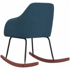 HAPPYSHOPPING Chaise à Bascule Bleu Velours -Assise pour enfant Soldes 56685388 5