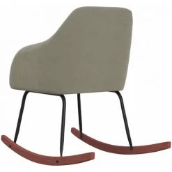 HAPPYSHOPPING Chaise à Bascule Gris Clair Velours -Assise pour enfant Soldes 56685393 5