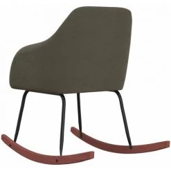 HAPPYSHOPPING Chaise à Bascule Gris Foncé Velours -Assise pour enfant Soldes 56685398 5