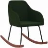 HAPPYSHOPPING Chaise à Bascule Vert Foncé Velours -Assise pour enfant Soldes 56685404 1
