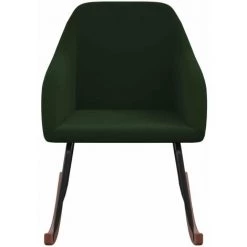 HAPPYSHOPPING Chaise à Bascule Vert Foncé Velours -Assise pour enfant Soldes 56685404 3