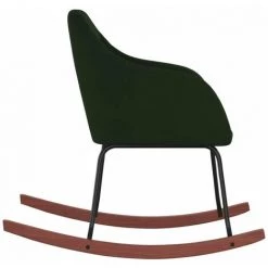 HAPPYSHOPPING Chaise à Bascule Vert Foncé Velours -Assise pour enfant Soldes 56685404 4