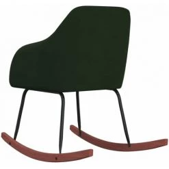 HAPPYSHOPPING Chaise à Bascule Vert Foncé Velours -Assise pour enfant Soldes 56685404 5