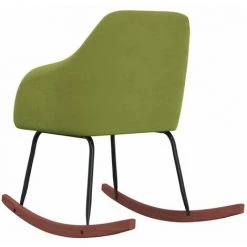 HAPPYSHOPPING Chaise à Bascule Vert Clair Velours -Assise pour enfant Soldes 56685415 5