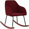 HAPPYSHOPPING Chaise à Bascule Rouge Bordeaux Velours -Assise pour enfant Soldes 56685427 1