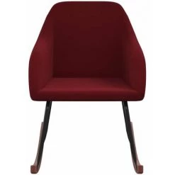 HAPPYSHOPPING Chaise à Bascule Rouge Bordeaux Velours -Assise pour enfant Soldes 56685427 3