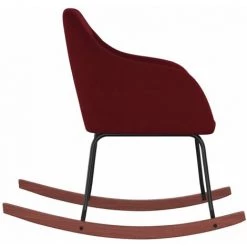 HAPPYSHOPPING Chaise à Bascule Rouge Bordeaux Velours -Assise pour enfant Soldes 56685427 4