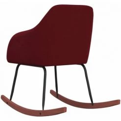 HAPPYSHOPPING Chaise à Bascule Rouge Bordeaux Velours -Assise pour enfant Soldes 56685427 5