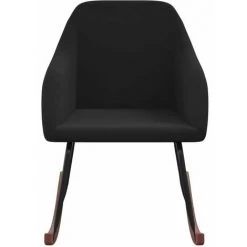 HAPPYSHOPPING Chaise à Bascule Noir Velours -Assise pour enfant Soldes 56685433 3