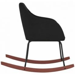 HAPPYSHOPPING Chaise à Bascule Noir Velours -Assise pour enfant Soldes 56685433 4