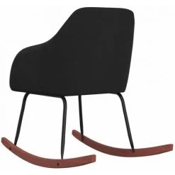HAPPYSHOPPING Chaise à Bascule Noir Velours -Assise pour enfant Soldes 56685433 5
