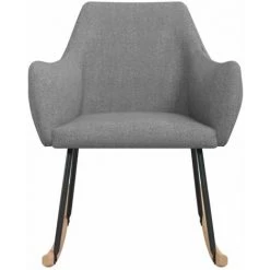 HAPPYSHOPPING Chaise à Bascule Gris Clair Tissu -Assise pour enfant Soldes 56685463 4