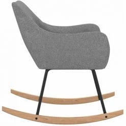 HAPPYSHOPPING Chaise à Bascule Gris Clair Tissu -Assise pour enfant Soldes 56685463 5
