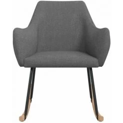 HAPPYSHOPPING Chaise à Bascule Gris Foncé Tissu -Assise pour enfant Soldes 56685478 4