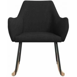HAPPYSHOPPING Chaise à Bascule Noir Tissu -Assise pour enfant Soldes 56685485 4
