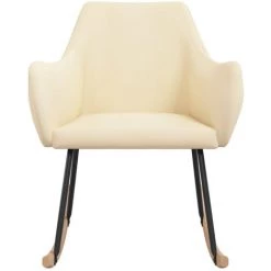 HAPPYSHOPPING Chaise à Bascule Crème Tissu -Assise pour enfant Soldes 56685493 4