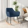 HAPPYSHOPPING Chaise à Bascule Bleu Tissu -Assise pour enfant Soldes 56685498 1
