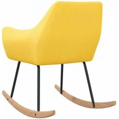 HAPPYSHOPPING Chaise à Bascule Jaune Moutarde Tissu -Assise pour enfant Soldes 56685507 5