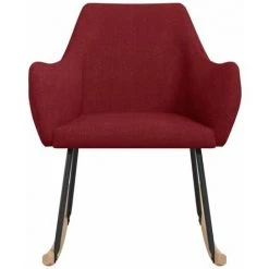 HAPPYSHOPPING Chaise à Bascule Rouge Bordeaux Tissu -Assise pour enfant Soldes 56685511 4