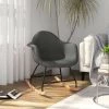HAPPYSHOPPING Chaise à Bascule Gris Foncé Tissu -Assise pour enfant Soldes 56686080 1