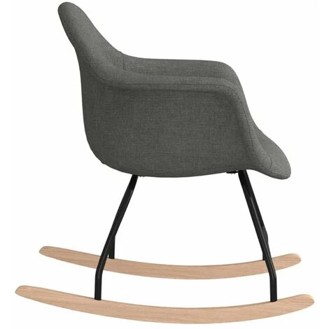 HAPPYSHOPPING Chaise à Bascule Gris Foncé Tissu 7 HAPPYSHOPPING Chaise à Bascule Gris Foncé Tissu – Image 5