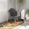 HAPPYSHOPPING Chaise à Bascule Gris Clair Tissu