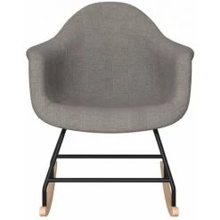 HAPPYSHOPPING Chaise à Bascule Gris Clair Tissu -Assise pour enfant Soldes 56686087 4