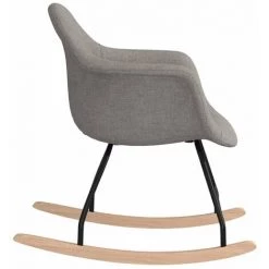 HAPPYSHOPPING Chaise à Bascule Gris Clair Tissu -Assise pour enfant Soldes 56686087 5