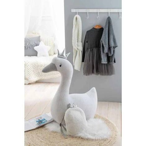 Paris Prix - Fauteuil Enfant "cygne" 77cm Blanc & Argent 5 Paris Prix - Fauteuil Enfant "cygne" 77cm Blanc & Argent – Image 3