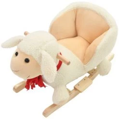TRUE DEAL Mouton à Bascule Avec Dossier Peluche 60 X 32 X 50 Cm Blanc 10 TRUE DEAL Mouton à Bascule Avec Dossier Peluche 60 X 32 X 50 Cm Blanc -Assise pour enfant Soldes 57837296 4
