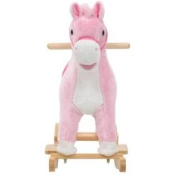 TRUE DEAL Cheval à Bascule Peluche 65 X 32 X 58 Cm Rose -Assise pour enfant Soldes 57843176 3