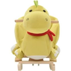 TRUE DEAL Dragon à Bascule Avec Dossier Peluche 60x32x53 Cm Vert Citron -Assise pour enfant Soldes 57846935 3