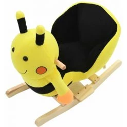 TRUE DEAL Bourdon à Bascule Avec Dossier Peluche 60 X 32 X 57 Cm Jaune -Assise pour enfant Soldes 57847054 4