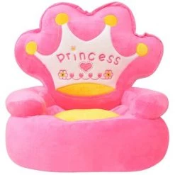 INLIFE Chaise En Peluche Pour Enfants Princesse Rose