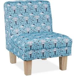 Relaxdays Fauteuil Pour Enfants Avec Motifs D’éléphant Pour Garçons Et Filles, HLP : 60 X 45 X 52 Cm, Bleu Clair