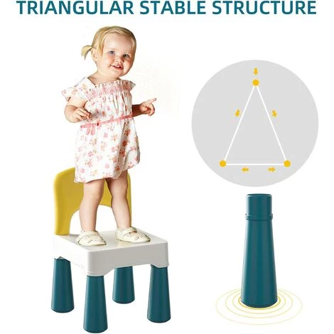 AOUGO Chaise En Plastique Avec Dossier Incurvé, Complément Parfait à La Table D'activités Pour Enfants Pour Blocs De Construction Pour Garçons Et Filles, Poids Maximum 100 Kg/220 Lb 4 AOUGO Chaise En Plastique Avec Dossier Incurvé, Complément Parfait à La Table D'activités Pour Enfants Pour Blocs De Construction Pour Garçons Et Filles, Poids Maximum 100 Kg/220 Lb – Image 2