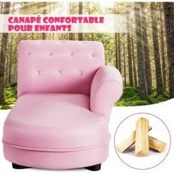 DREMADE DREAMADE Canapé Pour Enfants Style Princesse,Fauteuil Rose Pour Fills,Petit Sofa Avec Pieds Antidérapants Et Accoudoir Unilatérale,Idéal Pour Enfants 3-7 Ans,pour Maison Et Maternelle,Rose -Assise pour enfant Soldes 58846053 4