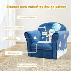 DREMADE DREAMADE Fauteuil Pour Enfant, Canapé D' Enfant Rembourré Confortable Avec Accoudoir Ergonomique, Canapé Avec Dessin Animé Mignon, Pour Salon, Chambre, Ecole Maternelle (Motif Astronaute) -Assise pour enfant Soldes 58846058 3