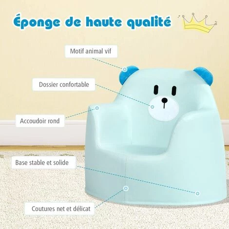 DREMADE DREAMADE Fauteuil Enfant Animal,Canapé Enfant En PVC Charge Maximal 30KG, Chaise Enfant Animal Idéal Pour Filles Et Garçons De 0 à 3 Ans Dans Chambre De Enfant, Salon, Maternelle, En Ours Bleu 5 DREMADE DREAMADE Fauteuil Enfant Animal,Canapé Enfant En PVC Charge Maximal 30KG, Chaise Enfant Animal Idéal Pour Filles Et Garçons De 0 à 3 Ans Dans Chambre De Enfant, Salon, Maternelle, En Ours Bleu – Image 3